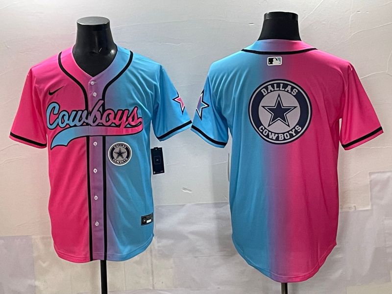 Men 2025 Dallas Cowboys Blank Blue pink Nike Limited NFL Jersey style 0020